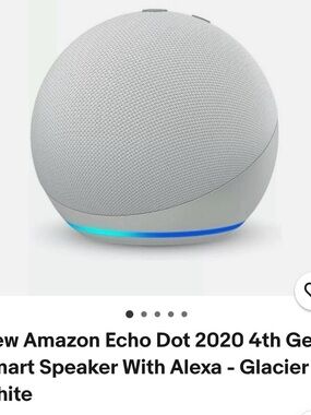 Amazon White Smart Home Speaker with LED Ring